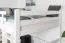 Lit mezzanine pour enfants 140 x 190 cm | Bois massif: Hêtre | Laqué Blanc | convertible en lit simple | Qualité premium | incl. sommier à lattes Abbildung