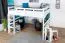 Lit mezzanine pour enfants 160 x 190 cm | Bois massif: Hêtre | Laqué Blanc | convertible en lit simple | Qualité premium | incl. sommier à lattes Abbildung