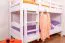 Lit superposé pour enfants 90 x 200 cm | Bois massif: Hêtre | Laqué Blanc | convertible en 2 lits simples | Incl. Sommier à lattes déroulable Abbildung