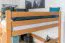 Lit mezzanine pour adolescents 160 x 190 cm | Bois massif: Hêtre | Laqué Naturel | convertible en lit simple | Qualité premium | incl. sommier à lattes Abbildung