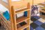 Lit mezzanine pour adolescents 120 x 190 cm | Bois massif: Hêtre | Laqué Naturel | convertible en lit simple | Qualité premium | incl. sommier à lattes Abbildung