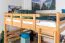 Lit mezzanine pour adolescents 160 x 190 cm | Bois massif: Hêtre | Laqué Naturel | convertible en lit simple | Qualité premium | incl. sommier à lattes Abbildung