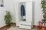 Bois véritable Armoire, Couleur: Blanc 195x135x59 cm Abbildung
