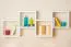 Étagère suspendue, Étagère murale, Bibliothèque - 130 cm de large, Pin Bois massif, Couleur: Blanc Abbildung