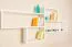 Étagère suspendue, Étagère murale, Bibliothèque - 166 cm de large, Pin Bois massif, Couleur: Blanc Abbildung