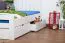 Hêtre Lit avec espace de rangement Cadre de lit 160 x 200 cm Blanc Abbildung