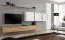 Mur de salon simple avec grand espace de rangement Balestrand 107, Couleur : Chêne wotan / Blanc - dimensions : 150 x 340 x 40 cm (h x l x p), avec huit compartiments