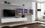 Meuble mural design Balestrand 268 | Blanc & Chêne Wotan | 150 x 340 x 40 cm | Éclairage LED