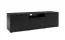 Meuble bas TV avec Fonction push-to-open Zapopan 104, une porte basculante, Couleur : Noir, un trou pour le câble, quatre compartiments, dimensions : 42 x 150 x 40 cm, pour le salon