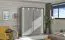 Armoire à portes coulissantes grises avec une tringle à vêtements Kule 02, Couleur : Gris graphite, six compartiments, dimensions : 210 x 179 x 62,5 cm, design moderne