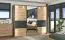 Armoire penderie 3 portes coulissantes Crina 10 | Espace optimisé | Chêne Artisan/Noir | Miroir | 224 x 262,5 x 65,5 cm