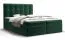 Lit boxspring sobre avec tissu velours doux Pirin 77, Couleur : Vert - Surface de couchage : 140 x 200 cm (l x L)