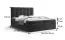 Lit boxspring spacieux avec rangements Pirin 86 | Velours noir | Couchage 180 x 200 cm | Matelas H3
