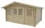 Abri de jardin Wiesenlust 01, 34 mm Maison en madriers, naturel, surface au sol 11,8 m², avec 1 porte double et 2 fenêtres simples, Toit à deux versants