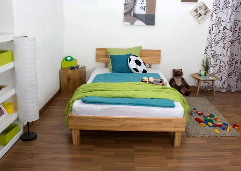 Chêne Bois massif Lit 120 x 200 cm huilé Abbildung