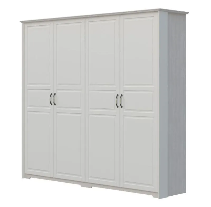 Coffre à vêtements Blanc 225x251x58 cm, Armoire à portes battantes Abbildung