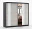 Armoire penderie Gorski 62 | 2 portes coulissantes miroir | 2,33 m large | Gris-blanc & noir | 218 x 233 x 61 cm