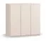 Commode / Couleur : Beige / Poignées : Blanc / 3 portes / 6 compartiments / Design sobre / Dimensions : 90 x 47 x 90 cm / Fonction soft-close / Pour le salon