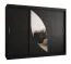 Armoire à portes coulissantes Jorasses 23 | Noir | 2,5 m de large | 5 compartiments | 2 portes miroir | 2 tringles | Rails aluminium