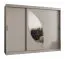 Armoire / Penderie à portes coulissantes Jorasses 24, couleur : cachemire, rails en aluminium, 10 compartiments, largeur 2,5 mètres, deux portes miroir, deux tringles à vêtements