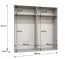 Armoire à portes battantes avec fonction soft-close Korab 30, Couleur : Noir, largeur 2 mètres, deux compartiments, deux tringles à vêtements, Poignées : Or, Penderie