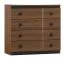 Commode Mojokerto 01 | Noyer & Noir | 85 x 90 x 39 cm | 4 tiroirs | Style moderne