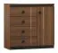 Commode Mojokerto 02 | Noyer & Noir élégant | 85 x 90 x 39 cm | Style moderne