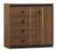 Ensemble bureau complet Mojokerto 5 pièces | Noyer/Noir | Organisation optimale | Design moderne