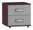 Caisson mobile Tabubil 12 | Wenge & Gris | 53 x 50 x 50 cm | 2 tiroirs, 4 roulettes