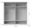 Armoire à portes battantes / penderie Lotofaga 16, Couleur : Gris / Noyer - 227 x 236 x 59 cm (H x L x P)
