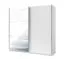 Armoire à portes miroirs Lamia, 6 compartiments, 1 tringle à vêtements, pour la chambre à coucher, armoire avec porte miroir, 2 portes coulissantes, 2 mètres de large, blanc segmenté