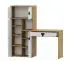 Chambre d'enfant - Bureau avec armoire annexe Garian 11, Couleur : Chêne / Blanc / Gris - Dimensions : 152 x 151x 50 cm (H x L x P)