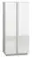Armoire à portes battantes / armoire Antioch 01, couleur : blanc brillant / gris clair - Dimensions : 201 x 92 x 51 cm (h x l x p), avec 2 portes et 5 compartiments