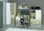 Chambre d'adolescents - armoire Greeley 02 à portes battantes / penderie, couleur : hêtre / blanc / gris platine - Dimensions : 199 x 80 x 55 cm (H x L x P), avec 2 portes et 6 compartiments