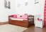 Lit simple / Lit fonctionnel "Easy Premium Line" K1/h/s incl. 2ème couchette et 2 panneaux de recouvrement, 90 x 200 cm hêtre massif couleur cerisier