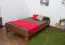 Lit d'enfant / lit de jeunesse en bois de pin massif, couleur chêne A8, sommier à lattes inclus - Dimensions : 120 x 200 cm