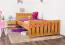 Lit d'enfant / lit de jeunesse en pin massif, couleur aulne 66, avec sommier à lattes - 100 x 200 cm