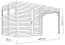 Abri de jardin Basel 02 avec extension de toit, plancher et feutre de couverture inclus, finition naturelle - Abri de jardin en éléments préfabriqués de 19 mm, surface au sol : 5,10 m², toit plat