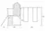 Tour de jeux S4A avec toboggan ondulé, balançoire double, balcon, bac à sable, mur d'escalade et échelle en bois - Dimensions : 450 x 330 cm (l x p)