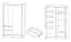 Armoire de toilette avec six compartiments et une tringle à vêtements Kirkdale 10, Couleur : Blanc / Chêne de Sonoma - Dimensions : 214 x 134 x 62 cm (H x L x P)