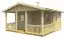 Abri de sauna Birnhorn avec plancher - Maison en madriers de 70 mm, Surface au sol : 23,4 m², Toit en bâtière