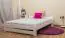 Lit futon / lit en bois de pin massif laqué blanc A9, sommier à lattes inclus - dimension 140 x 200 cm