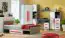 Chambre des jeunes - armoire à portes battantes / armoire d'angle Olaf 02, couleur : anthracite / blanc / rouge, partiellement massif - 191 x 87 x 87 cm (H x L x P)