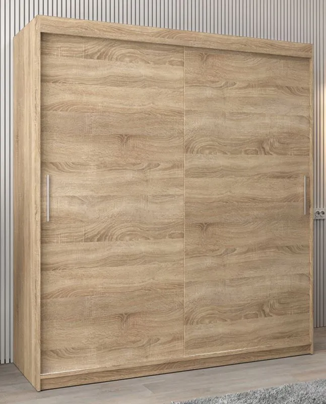 180 cm de large Armoire à portes coulissantes avec 2 portes | 10 casiers | 2 tringles à vêtements | Couleur: Chêne Sonoma Abbildung