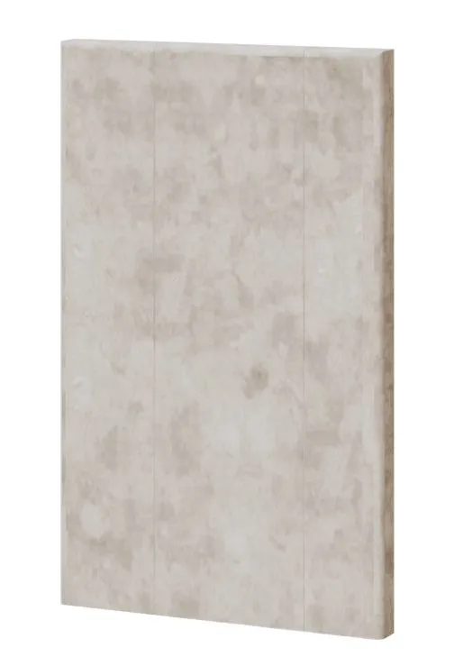 Panneau mural pour lit double Papauta gauche, Couleur : Gris - Dimensions : 105 x 65 x 7 cm (H x L x P)