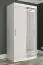 Armoire élégante avec porte miroir Etna 76, Couleur : Blanc mat / Marbre blanc - Dimensions : 200 x 100 x 62 cm (h x l x p), avec grand espace de rangement
