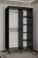Elégante armoire à portes coulissantes avec miroir Jotunheimen 208, couleur : noir - Dimensions : 208 x 120,5 x 62 cm (H x L x P)