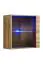 Lot de 2 vitrines suspendues Balestrand 357, couleur : chêne wotan - dimensions : 110 x 130 x 30 cm (h x l x p), avec étagère murale