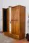 Armoire en bois de pin massif couleur chêne rustique Junco 02 - Dimensions : 195 x 162 x 60 cm (H x L x P)