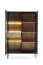 Grande vitrine avec fonction push-to-open Chelmsford 07, Couleur : Noir / Chêne - Dimensions : 166 x 104 x 39 cm (H x L x P)